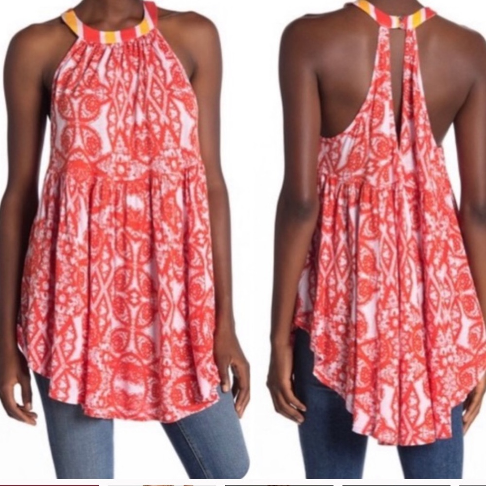 Free people lavender combo tunic size L NWT
